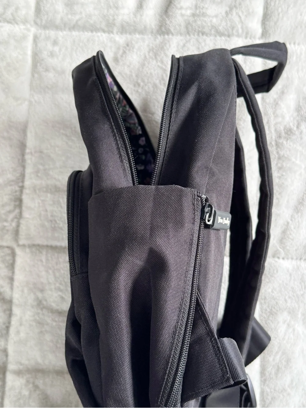 Vera Bradley Black Everyday Backpack with Floral Trim
